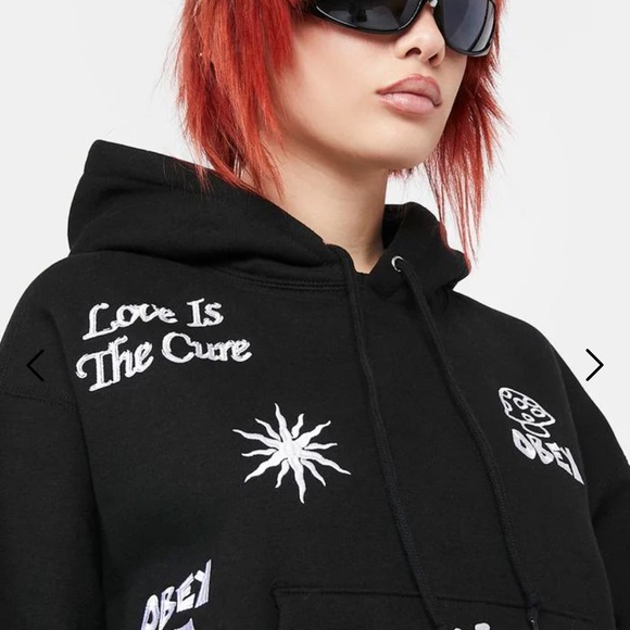 Obey Black Hoodie with Logo Tag - Picture 8 of 8